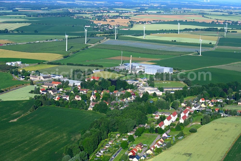 Aerial image Ablaß - Village view in Ablass in the state Saxony, Germany