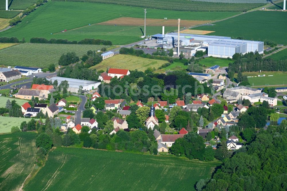 Ablaß from the bird's eye view: Village view in Ablass in the state Saxony, Germany