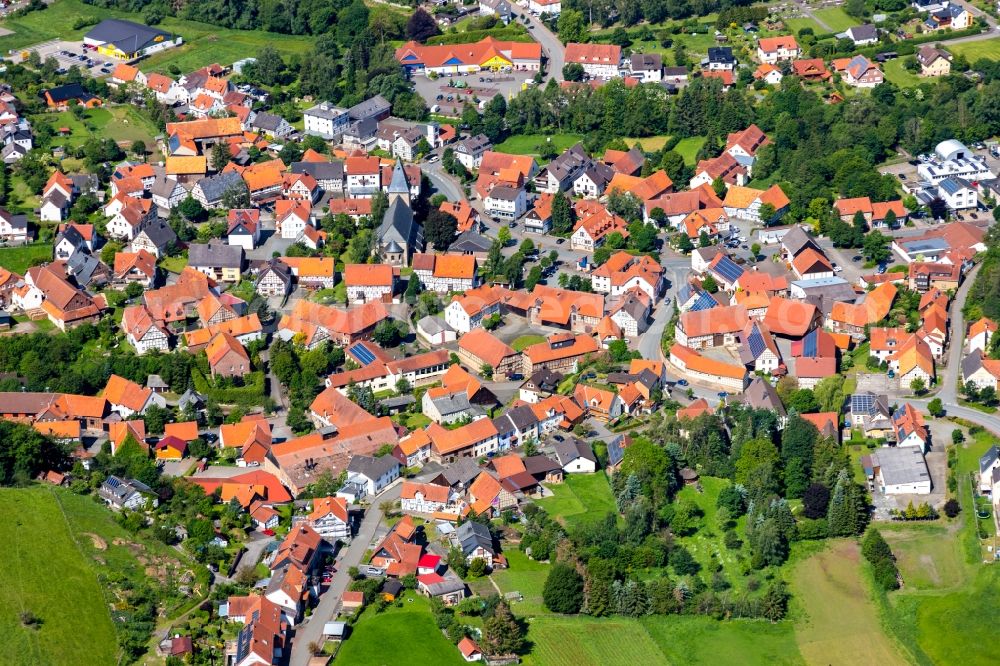 Adorf from above - Village view in Adorf in the state Hesse, Germany