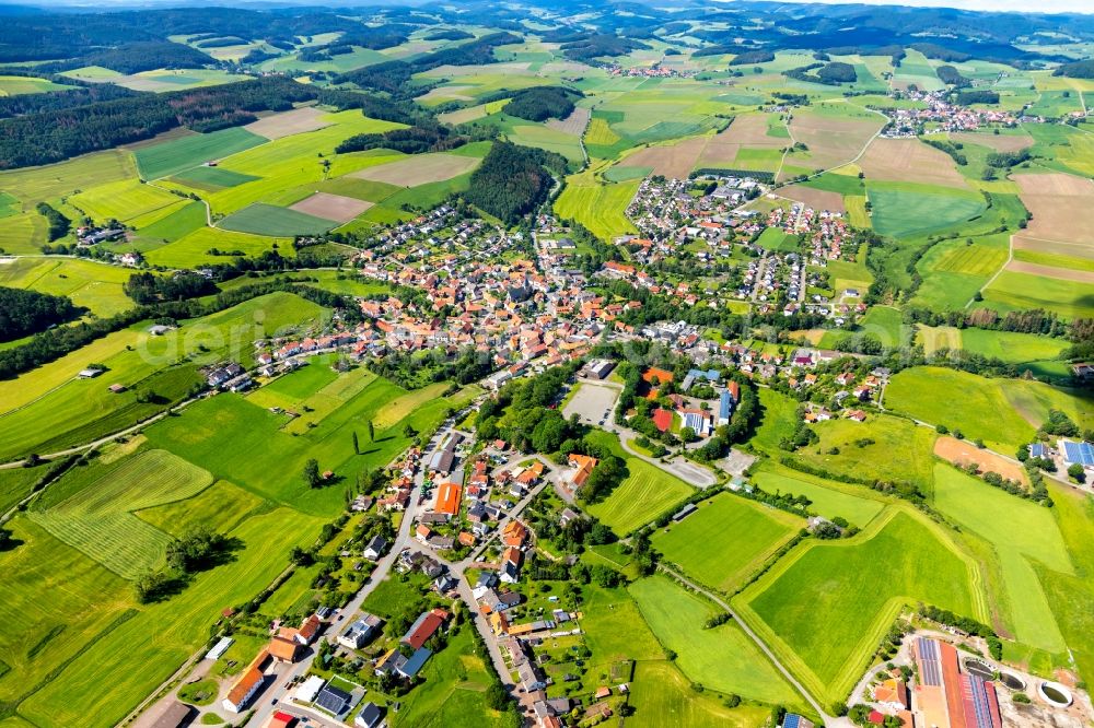 Aerial image Adorf - Village view in Adorf in the state Hesse, Germany