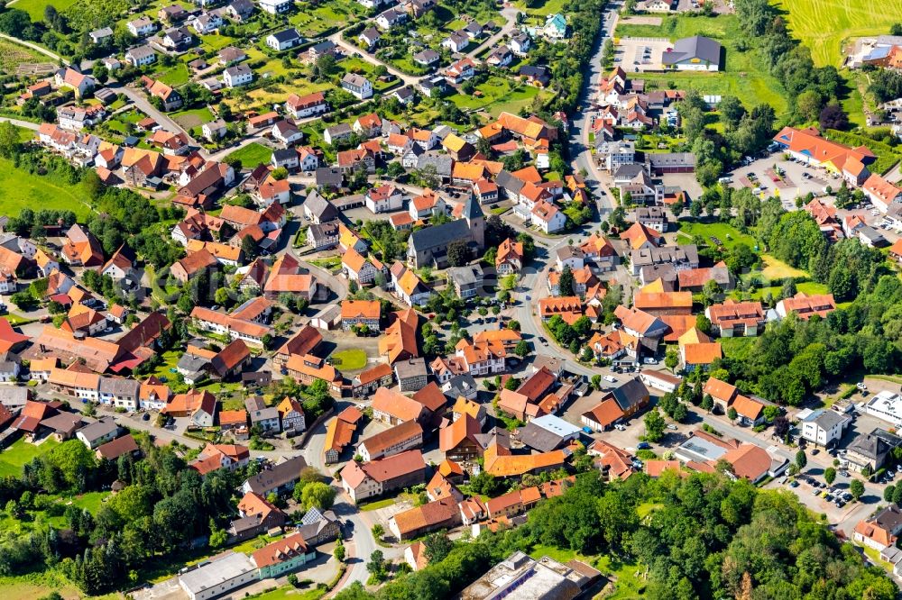 Adorf from the bird's eye view: Village view in Adorf in the state Hesse, Germany