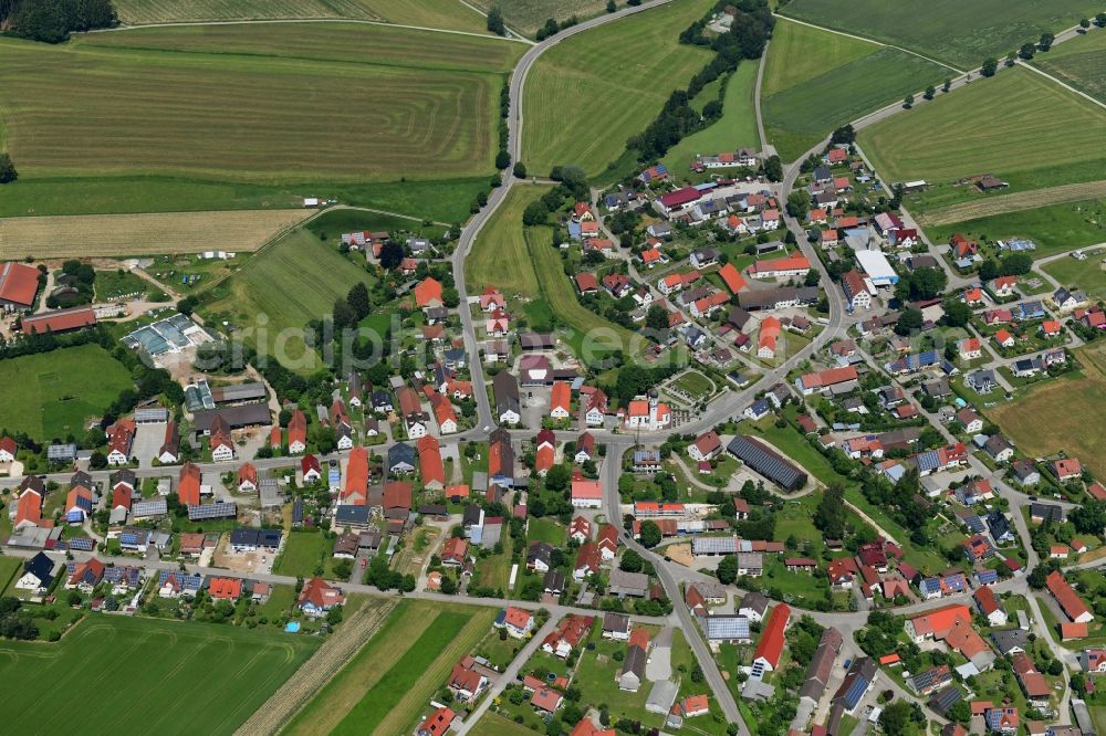 Agawang from above - Village view in Agawang in the state Bavaria, Germany