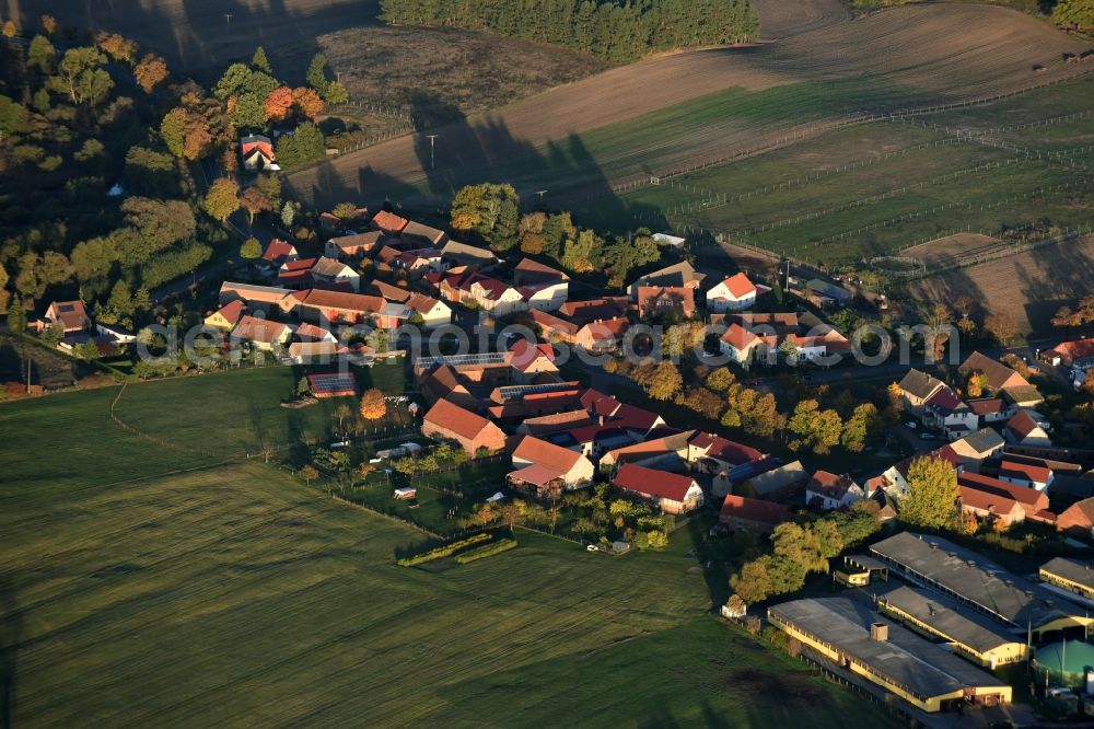 Ahrensdorf from the bird's eye view: Village view of Ahrensdorf in the state Brandenburg