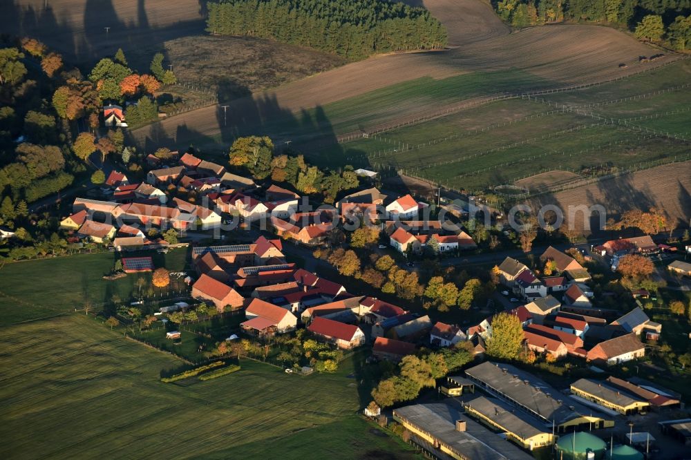 Aerial image Ahrensdorf - Village view of Ahrensdorf in the state Brandenburg