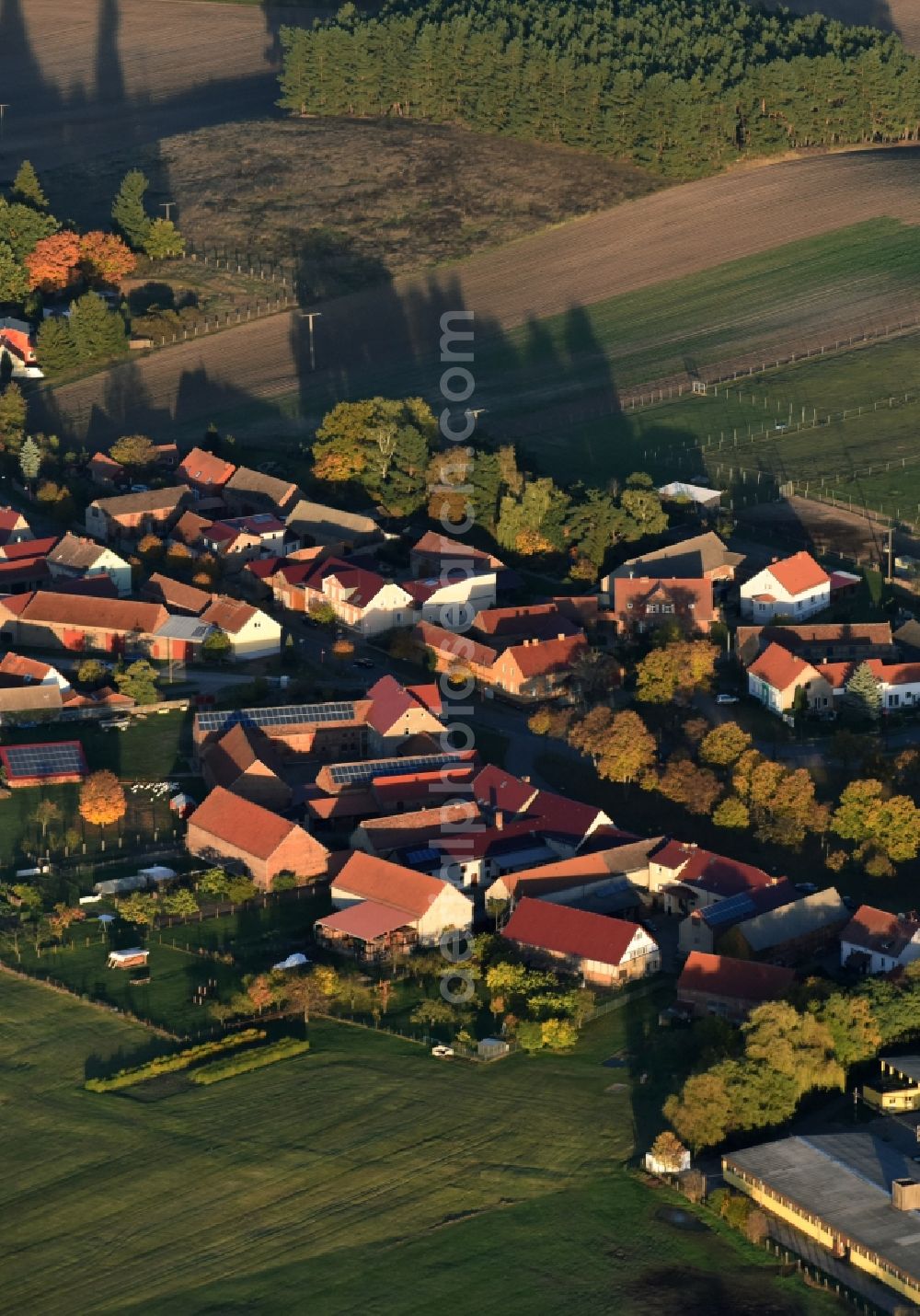 Aerial photograph Ahrensdorf - Village view of Ahrensdorf in the state Brandenburg