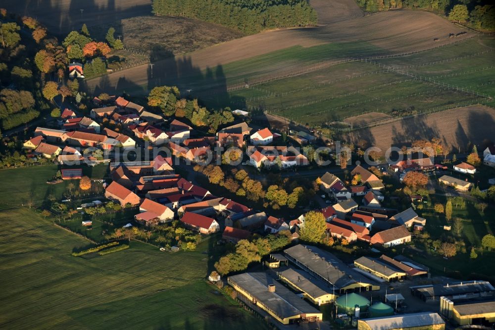 Ahrensdorf from above - Village view of Ahrensdorf in the state Brandenburg