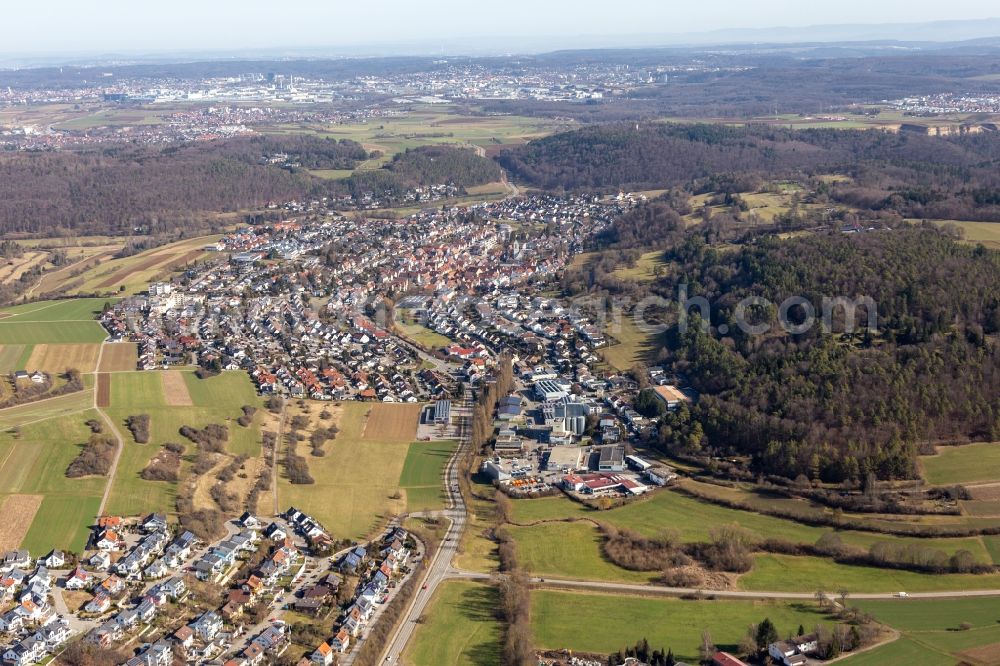 Aerial image Aidlingen - Village view in Aidlingen in the state Baden-Wuerttemberg, Germany