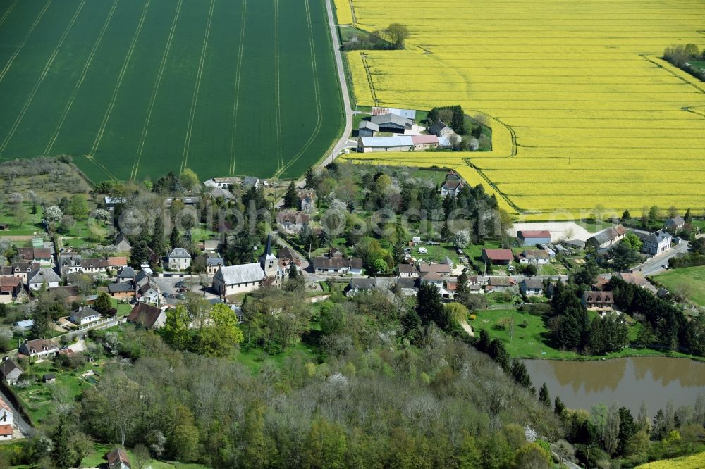 Aerial image Aillant-sur-Milleron - Village view of Aillant-sur-Milleron in Centre-Val de Loire, France