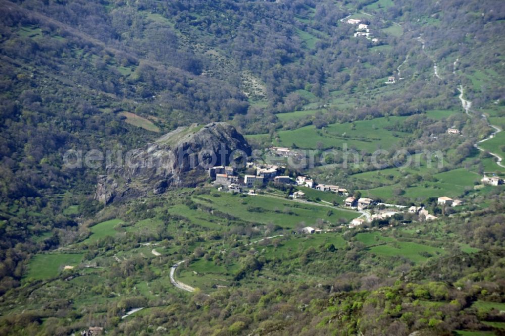 Alba-la-Romaine from the bird's eye view: Village view of Alba-la-Romaine in Auvergne Rhone-Alpes, France