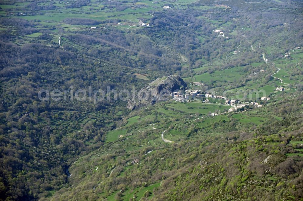 Aerial image Alba-la-Romaine - Village view of Alba-la-Romaine in Auvergne Rhone-Alpes, France