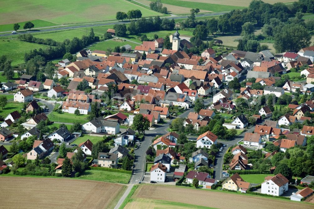 Albertshausen from above - Village view in Albertshausen in the state Bavaria, Germany