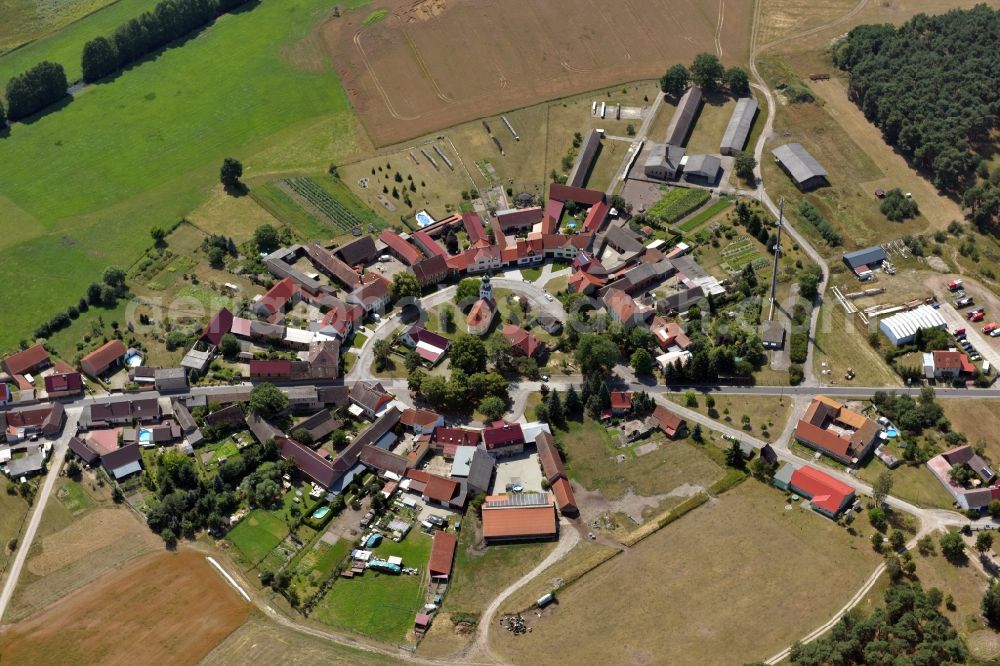 Alt Bork from the bird's eye view: Village view of Alt Bork in the state Brandenburg