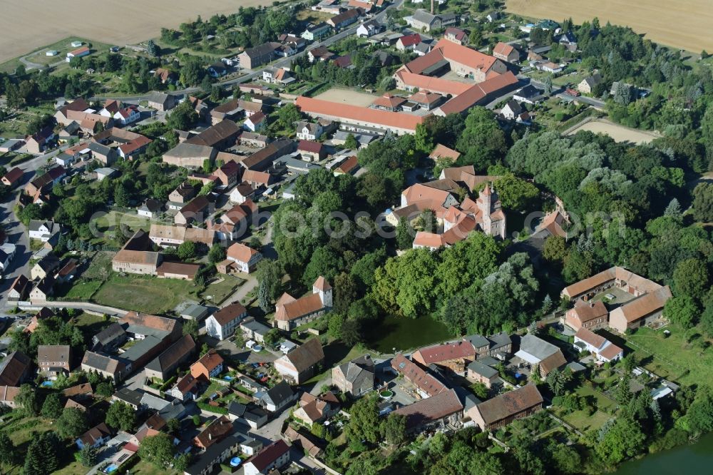 Altenhausen from above - Village view of Altenhausen with castle Altenhausen in the state Saxony-Anhalt