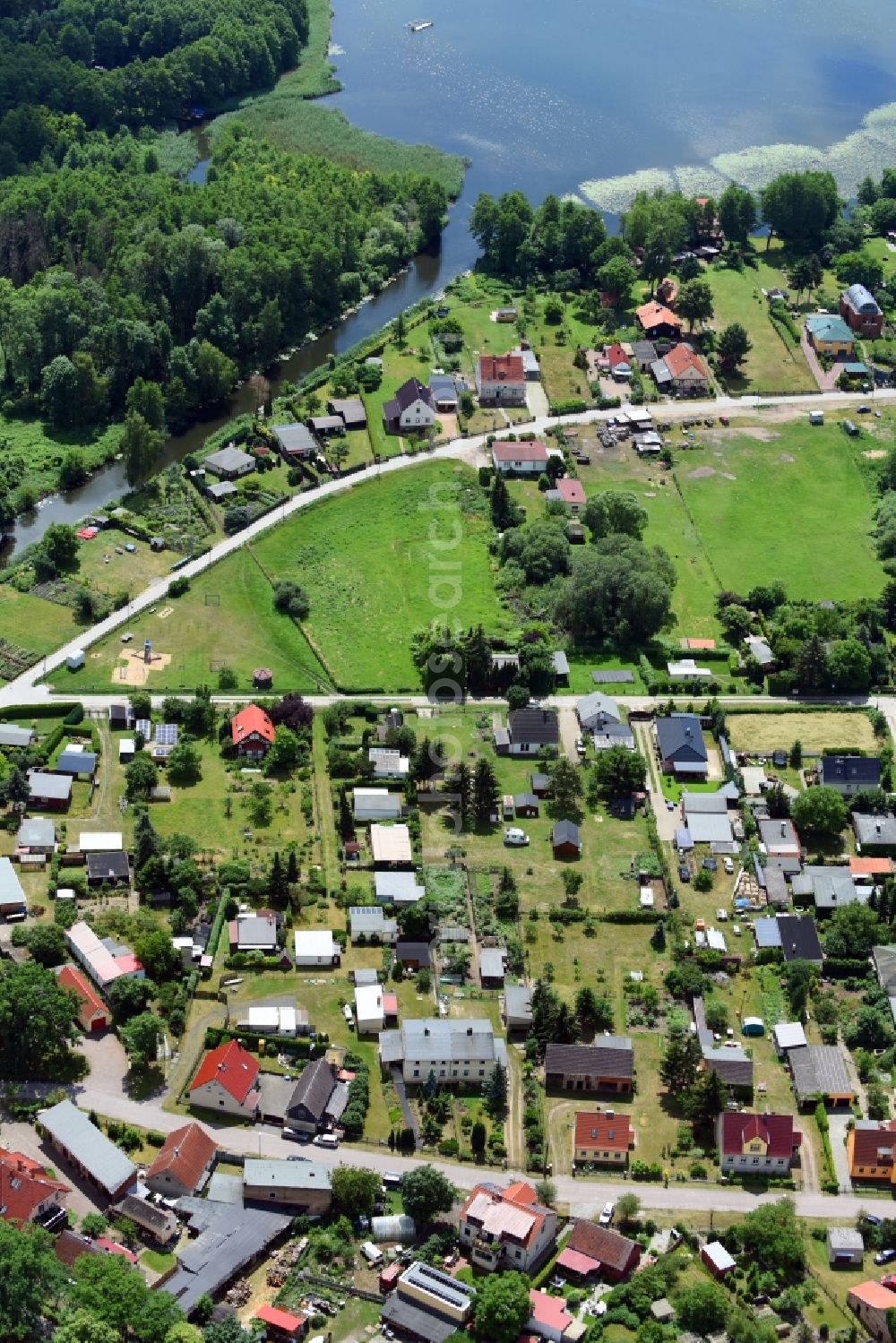 Aerial image Altfriesack - Village view in Altfriesack in the state Brandenburg, Germany