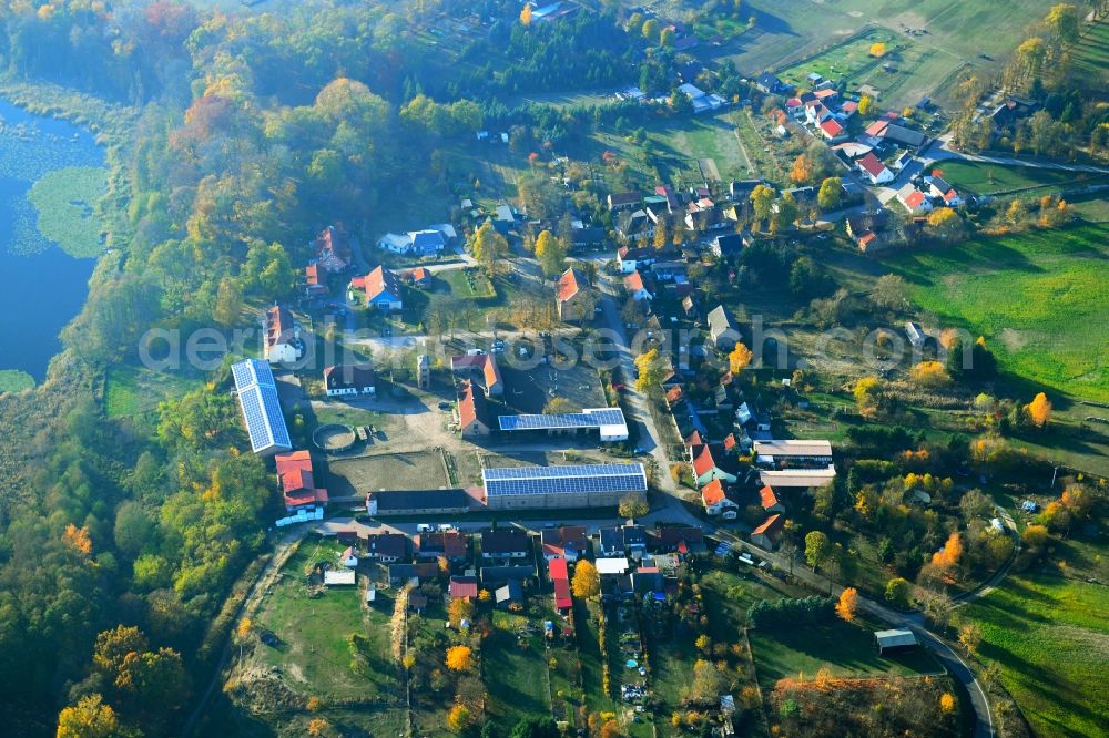 Annenwalde from the bird's eye view: Village view in Annenwalde in the state Brandenburg, Germany