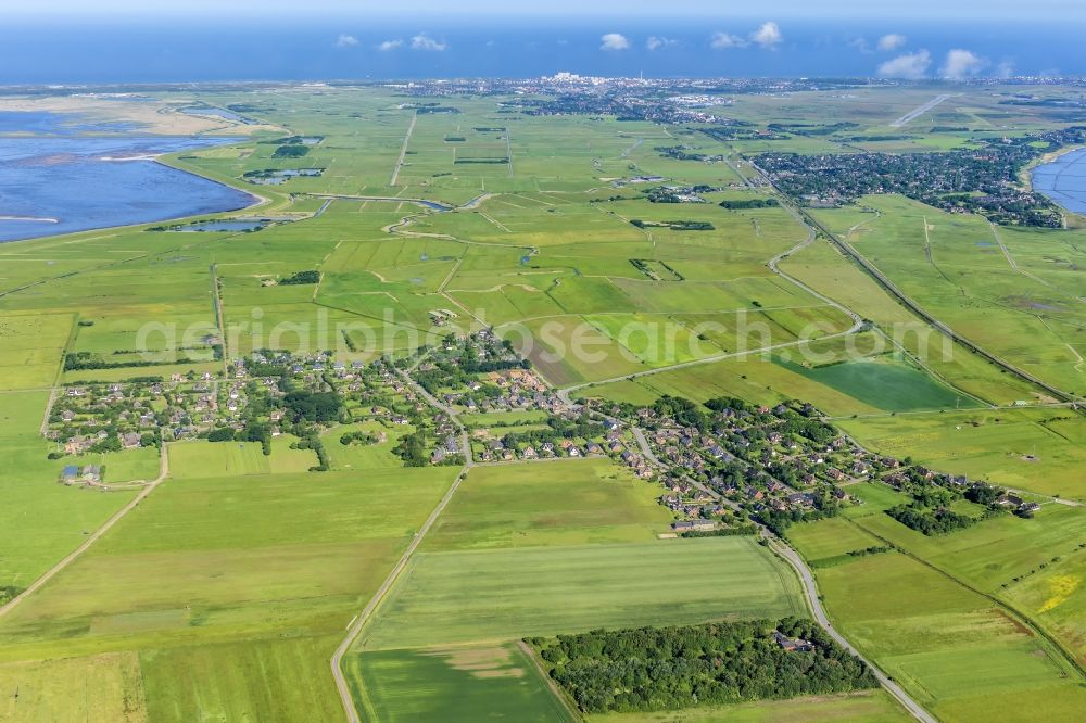 Sylt-Ost from above - Village view of Archsum in the state Schleswig-Holstein