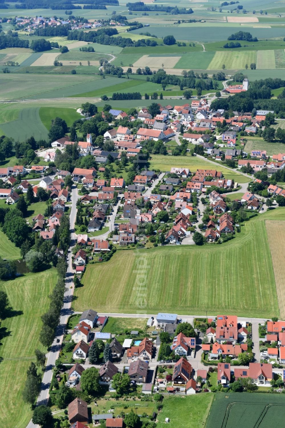 Arnbach from above - Village view in Arnbach in the state Bavaria, Germany