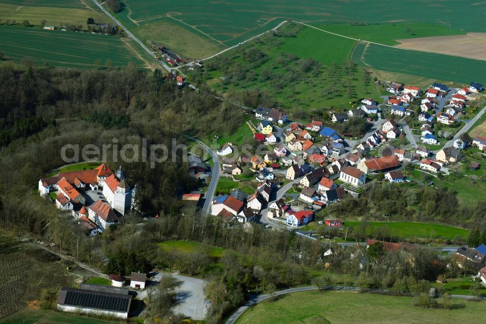 Aschhausen from the bird's eye view: Village view in Aschhausen in the state Baden-Wurttemberg, Germany