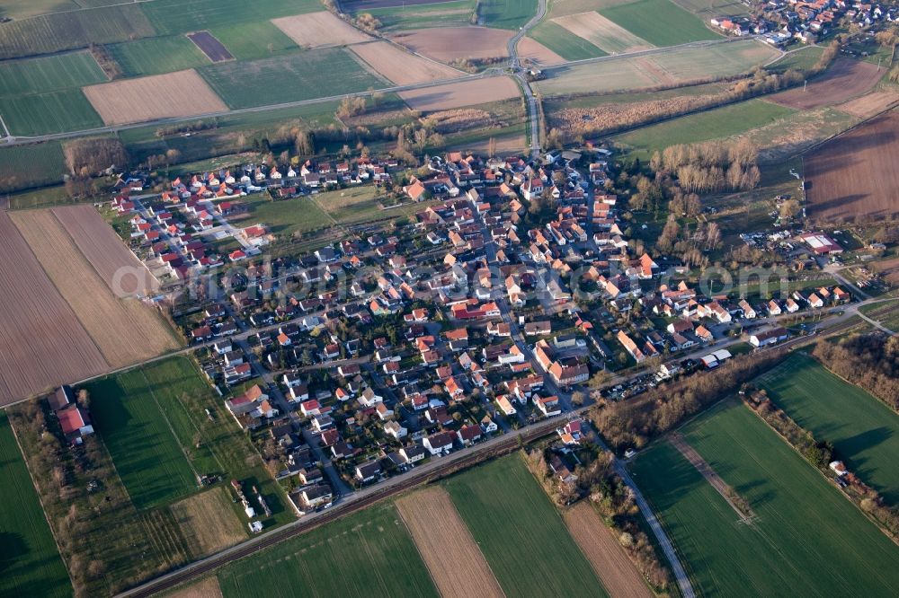 Barbelroth from above - Village view in Barbelroth in the state Rhineland-Palatinate