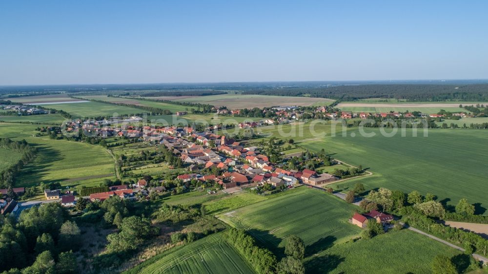 Bardenitz from above - Village view in Bardenitz in the state Brandenburg, Germany