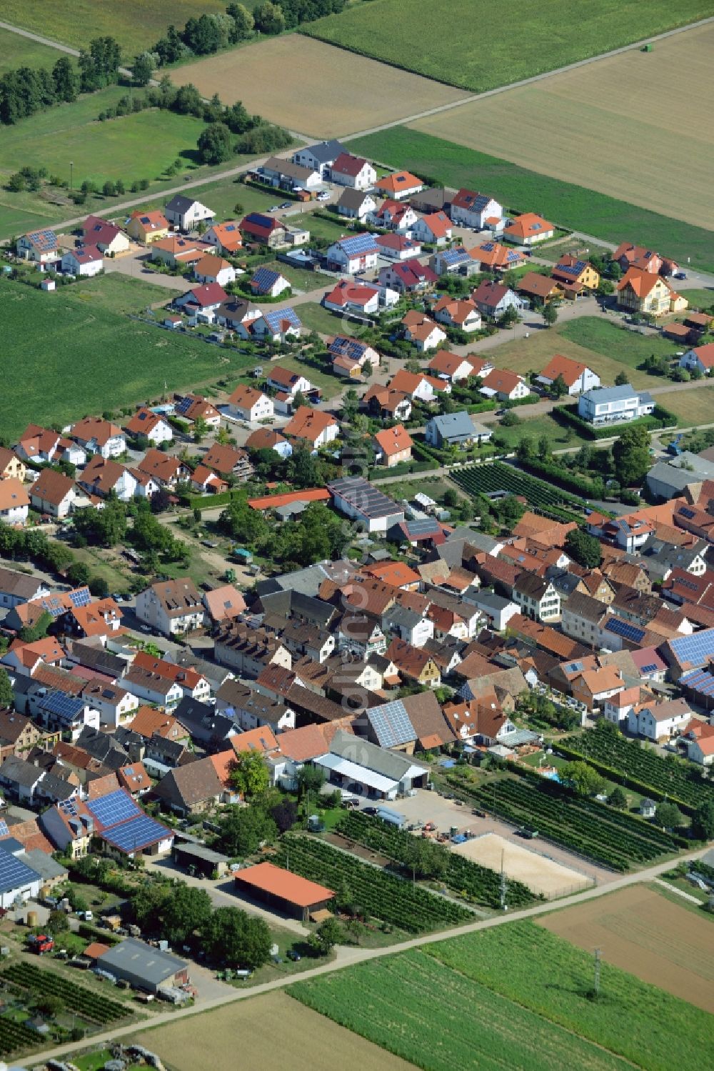 Böbingen from above - Village view of Boebingen in the state Rhineland-Palatinate