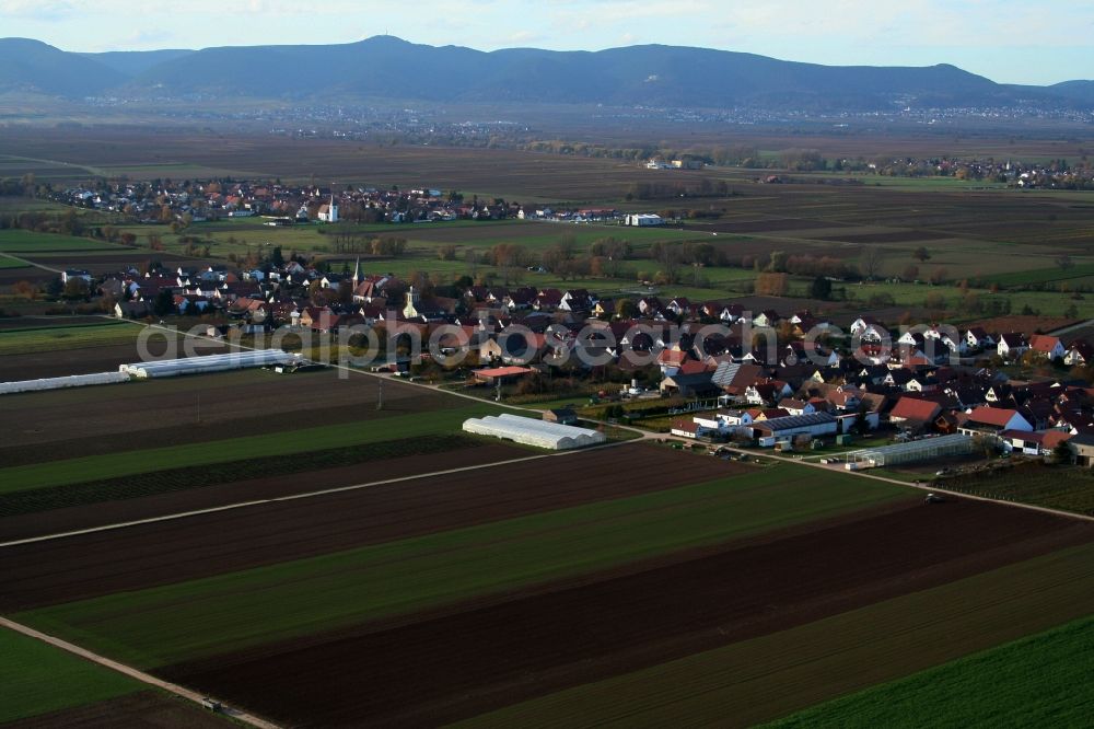 Aerial image Böbingen - Village view in Boebingen in the state Rhineland-Palatinate