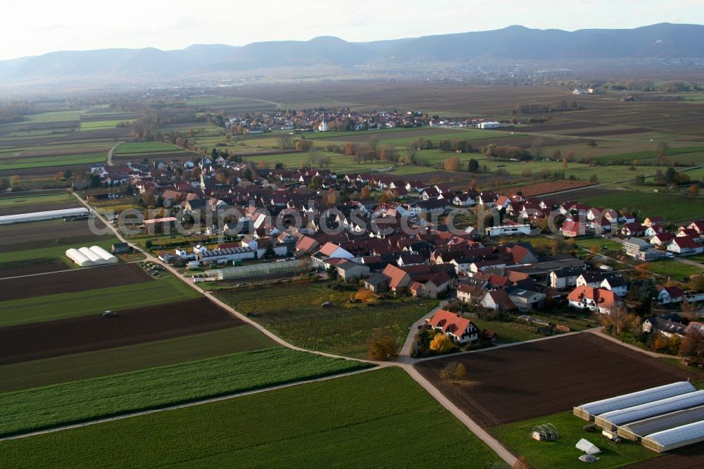 Böbingen from above - Village view in Boebingen in the state Rhineland-Palatinate