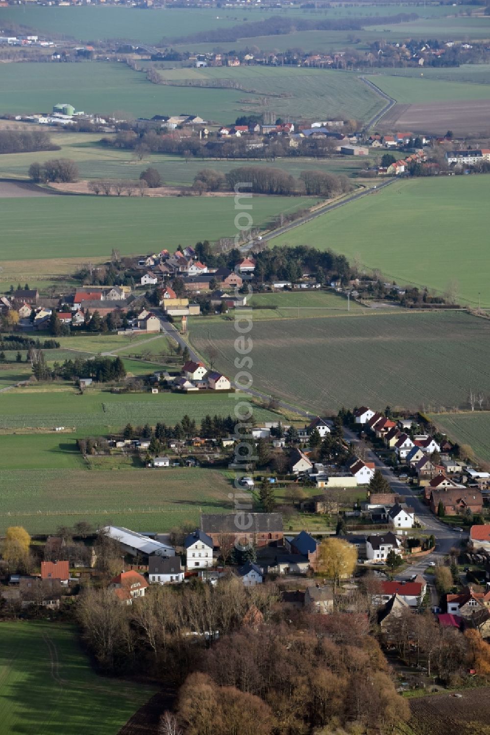 Eilenburg from above - Village view of Behlitz in the state Saxony