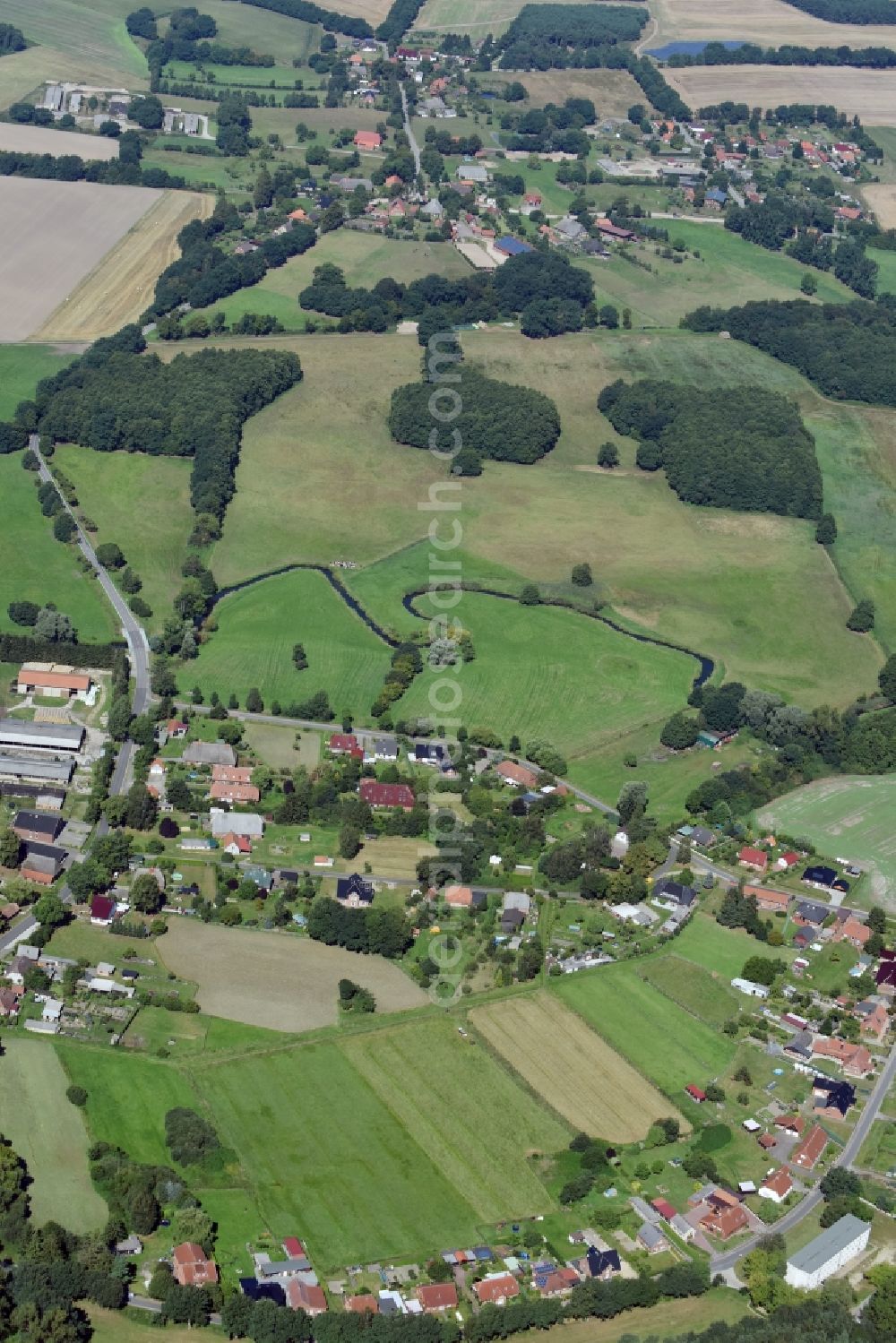 Bengerstorf from above - Village view of Bengerstorf in the state Mecklenburg - Western Pomerania