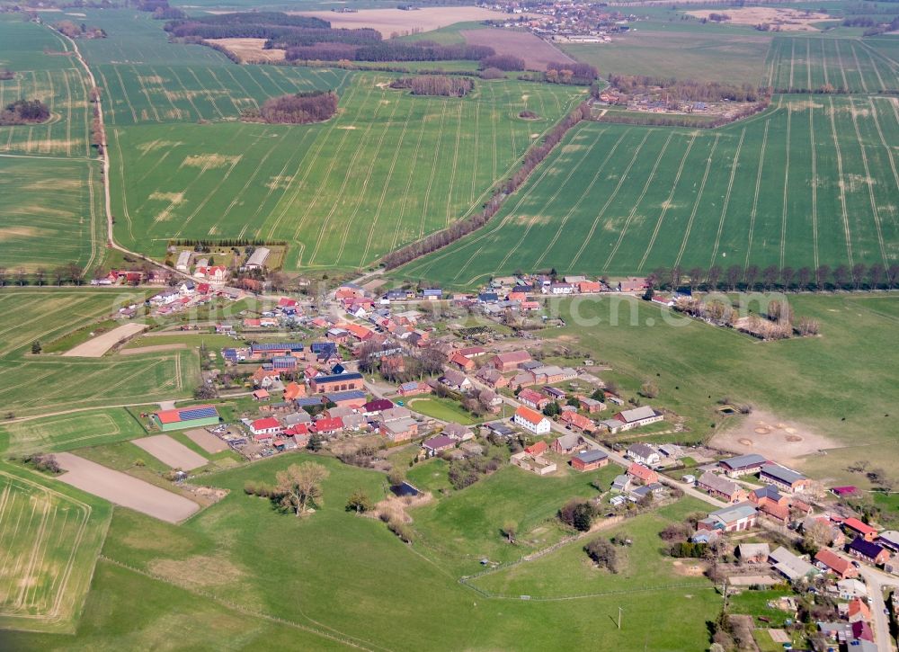 Aerial photograph Benzin - Village view in Benzin in the state Mecklenburg - Western Pomerania, Germany