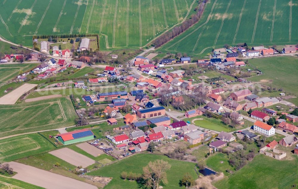 Benzin from above - Village view in Benzin in the state Mecklenburg - Western Pomerania, Germany