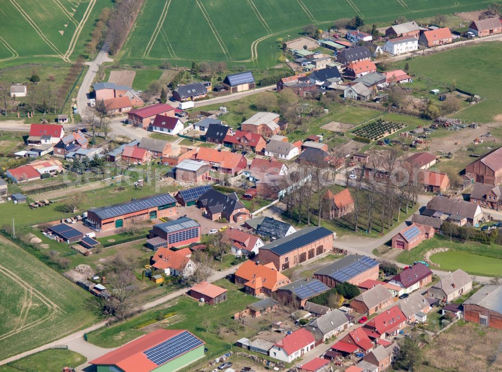 Aerial image Benzin - Village view in Benzin in the state Mecklenburg - Western Pomerania, Germany