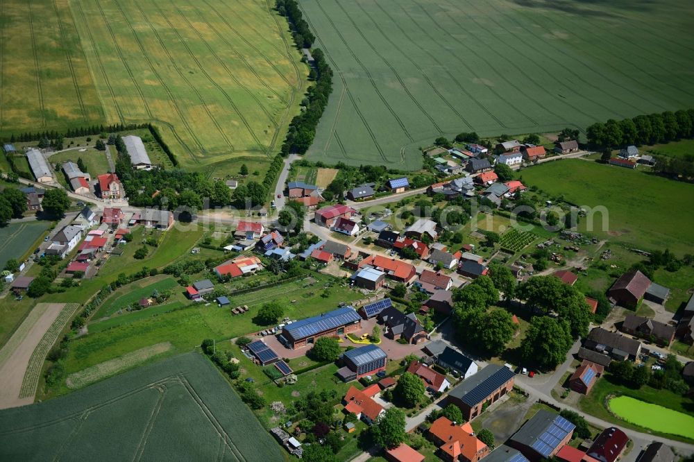 Aerial image Benzin - Village view in Benzin in the state Mecklenburg - Western Pomerania, Germany