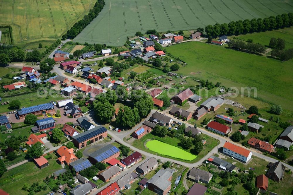 Aerial photograph Benzin - Village view in Benzin in the state Mecklenburg - Western Pomerania, Germany