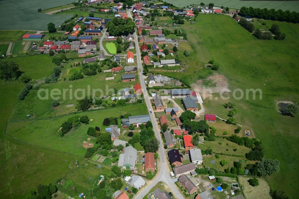 Benzin from above - Village view in Benzin in the state Mecklenburg - Western Pomerania, Germany