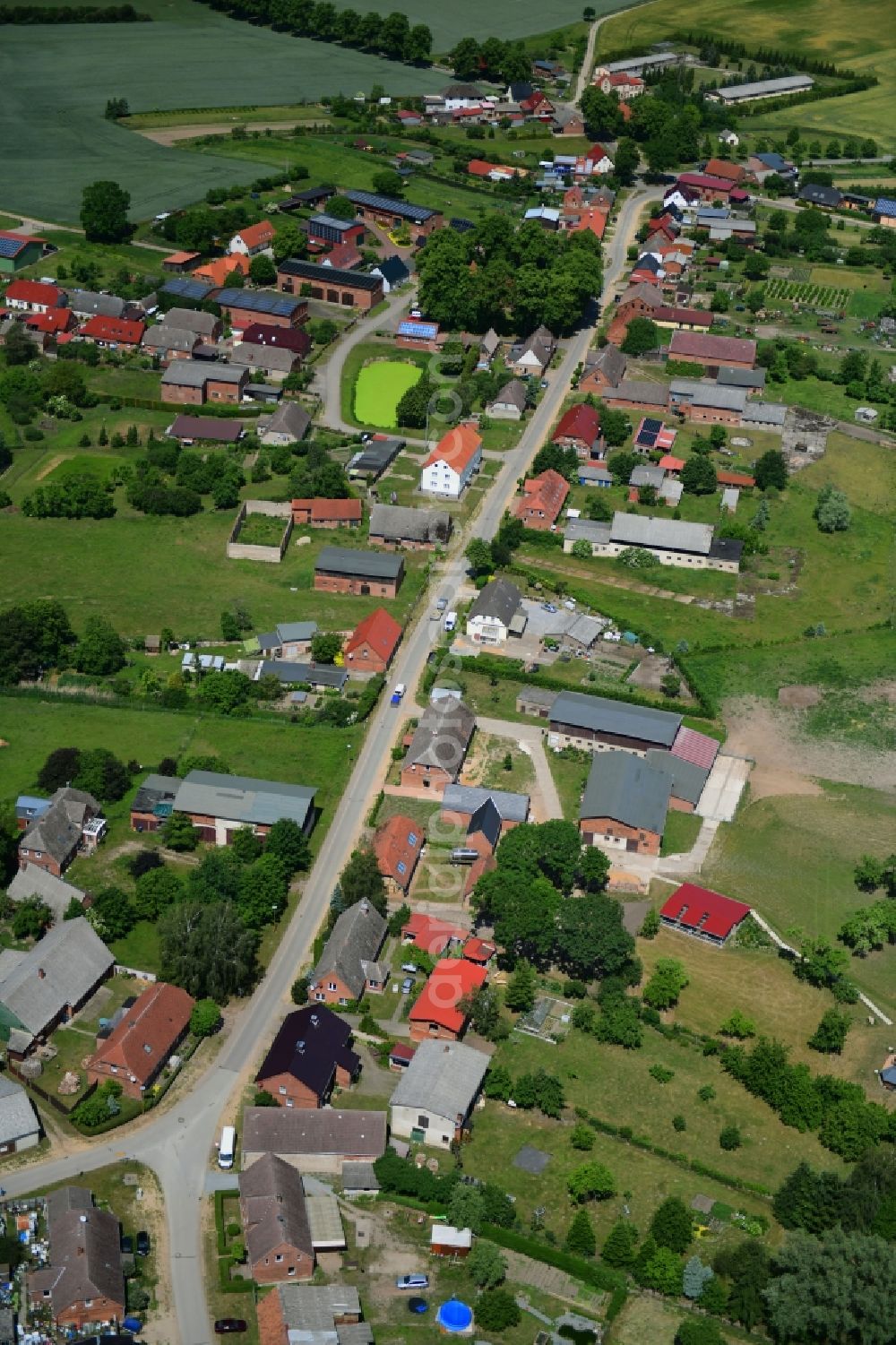 Aerial image Benzin - Village view in Benzin in the state Mecklenburg - Western Pomerania, Germany