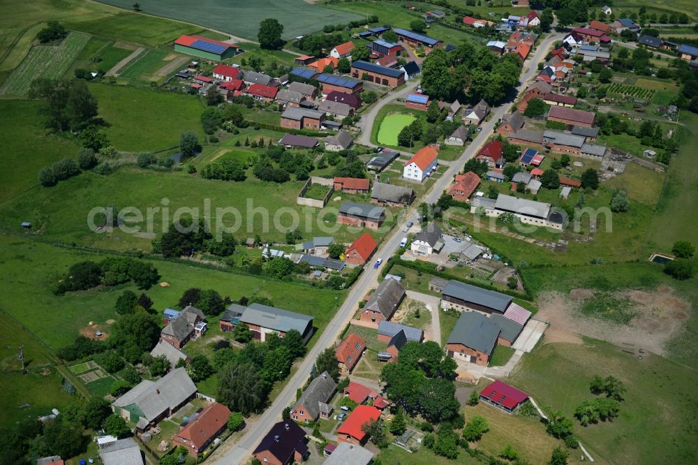 Aerial photograph Benzin - Village view in Benzin in the state Mecklenburg - Western Pomerania, Germany