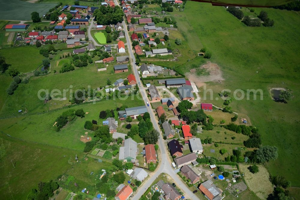 Aerial photograph Benzin - Village view in Benzin in the state Mecklenburg - Western Pomerania, Germany