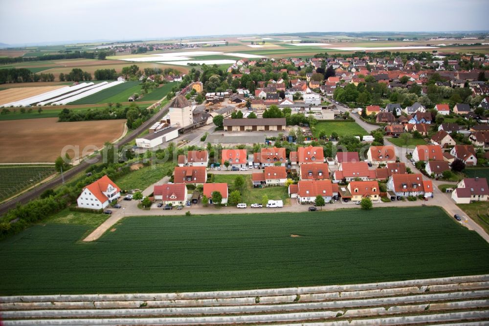 Bergtheim from the bird's eye view: Village view in Bergtheim in the state Bavaria