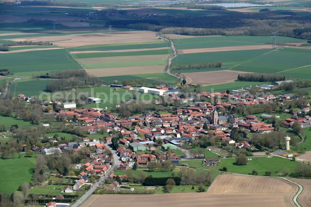 Berneville from above - Village view of Berneville in Nord-Pas-de-Calais Picardy, France