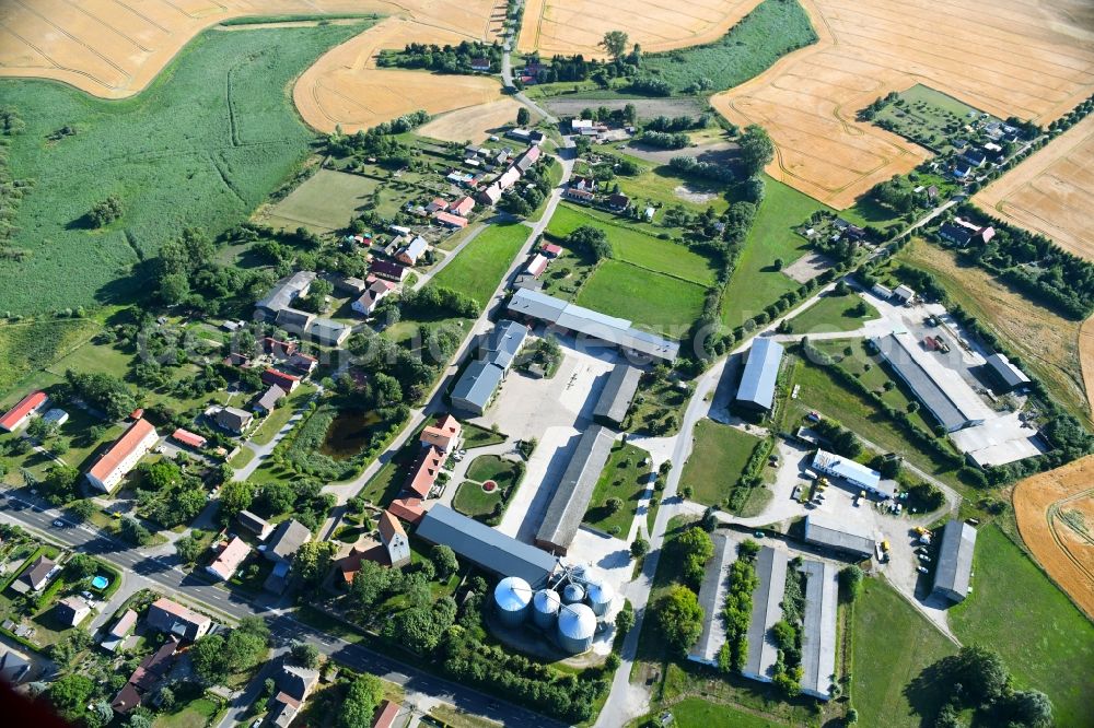 Bietikow from above - Village view in Bietikow in the state Brandenburg, Germany