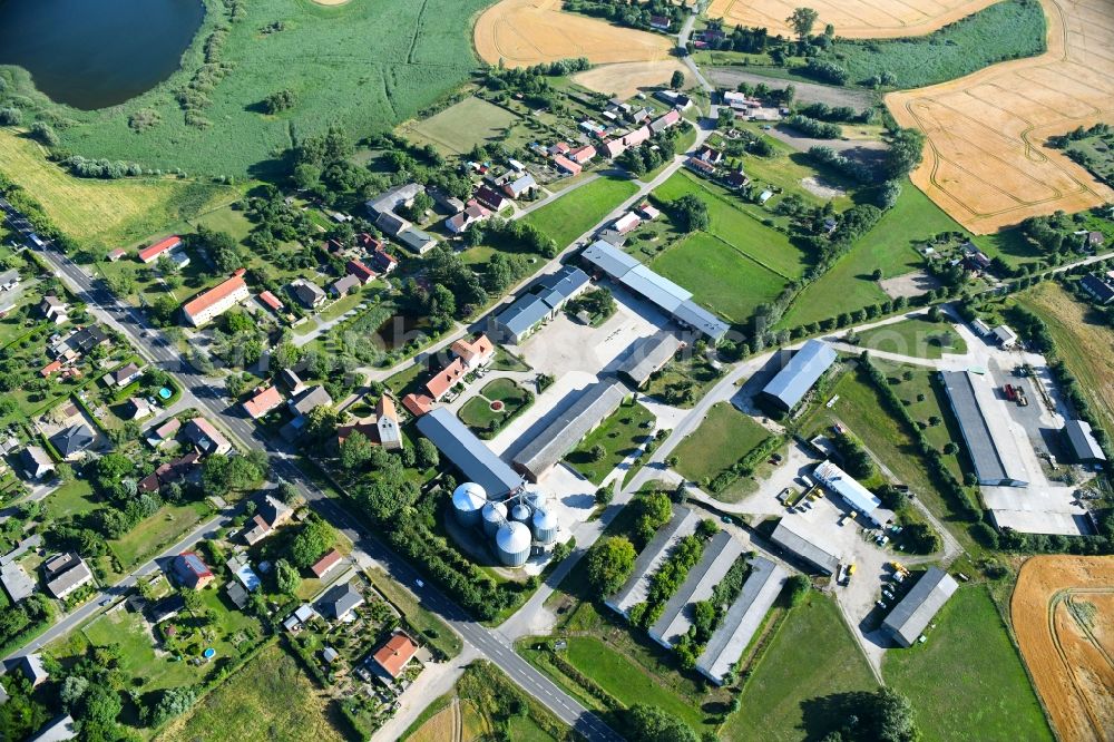 Aerial image Bietikow - Village view in Bietikow in the state Brandenburg, Germany