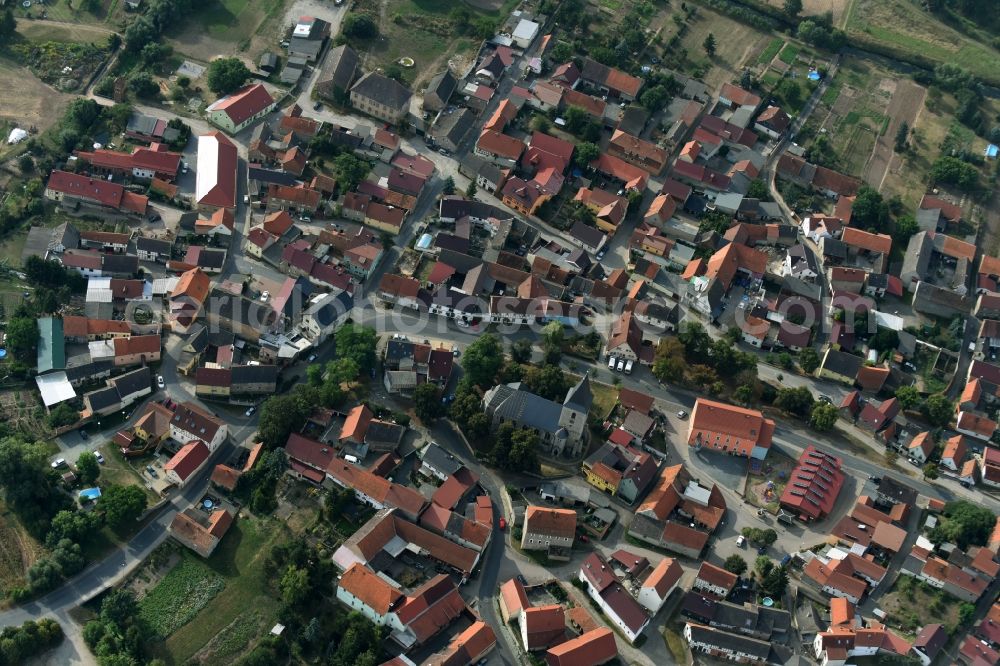 Bilzingsleben from the bird's eye view: Village view of Bilzingsleben in the state Thuringia