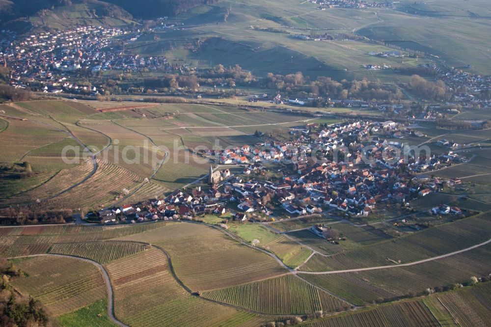 Aerial photograph Birkweiler - Village view of Birkweiler in the state Rhineland-Palatinate