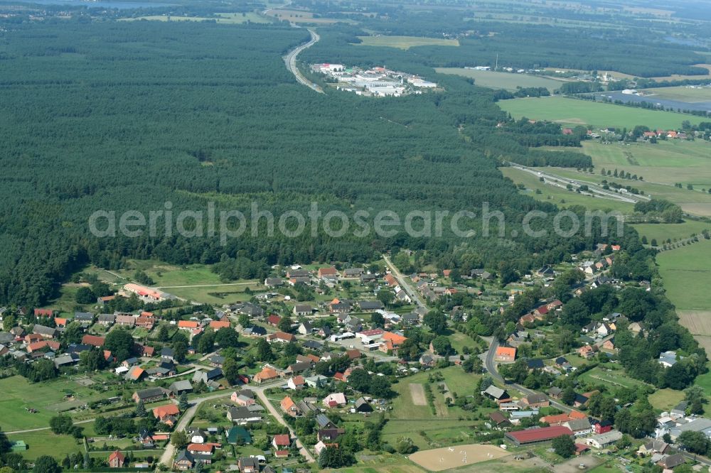 Blievenstorf from the bird's eye view: Village view of Blievenstorf in the state Mecklenburg - Western Pomerania