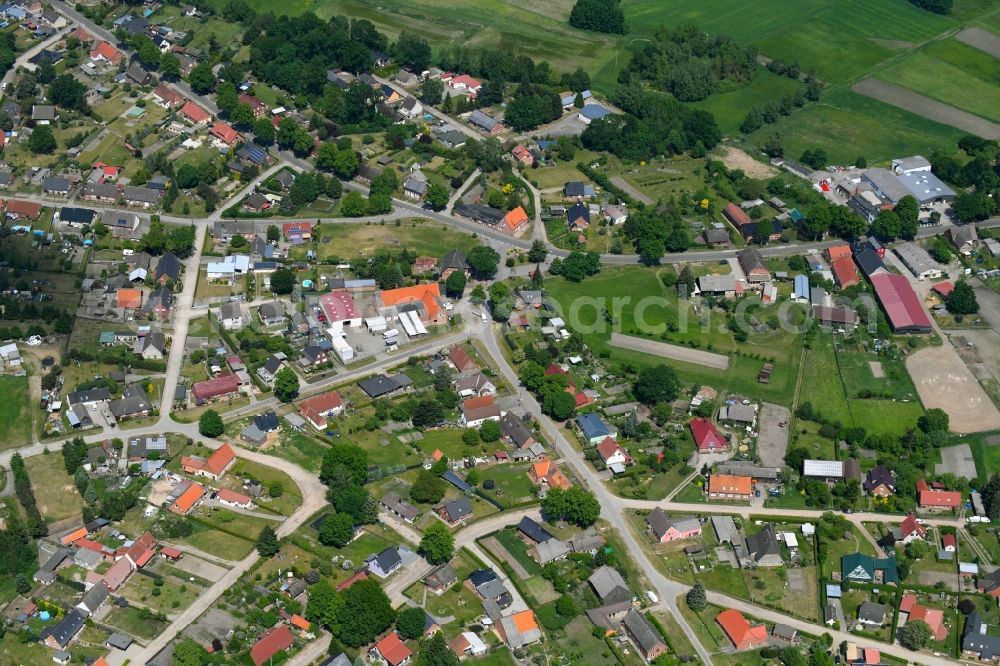 Blievenstorf from above - Village view in Blievenstorf in the state Mecklenburg - Western Pomerania, Germany