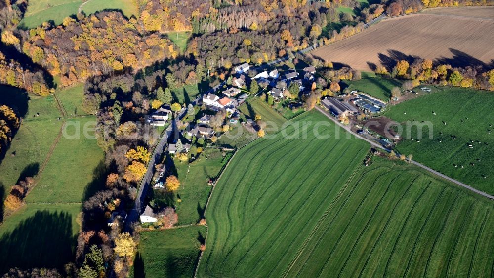 Hennef (Sieg) from the bird's eye view: Village view in Buellesbach in the state North Rhine-Westphalia, Germany