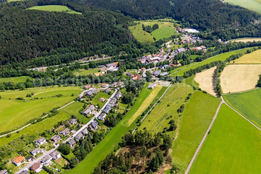 Bömighausen from the bird's eye view: Village view in Boemighausen in the state Hesse, Germany