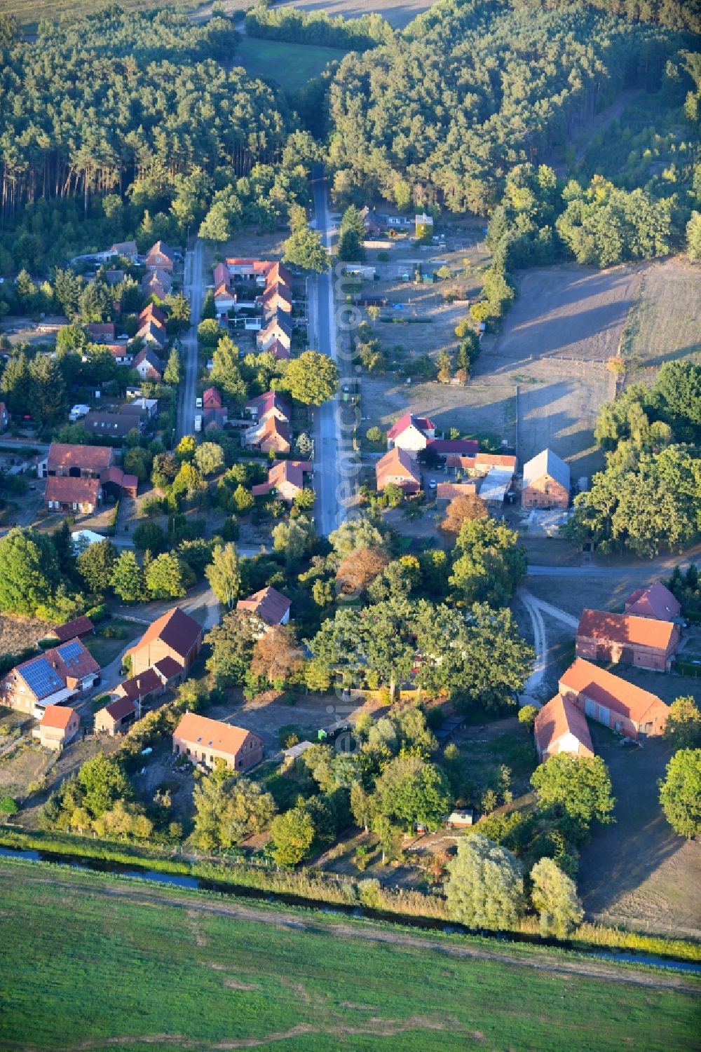 Boek from above - Village view in Boek in the state Mecklenburg - Western Pomerania, Germany