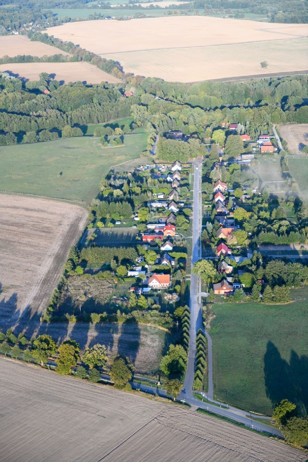 Aerial photograph Boissow - Village view in Boissow in the state Mecklenburg - Western Pomerania, Germany